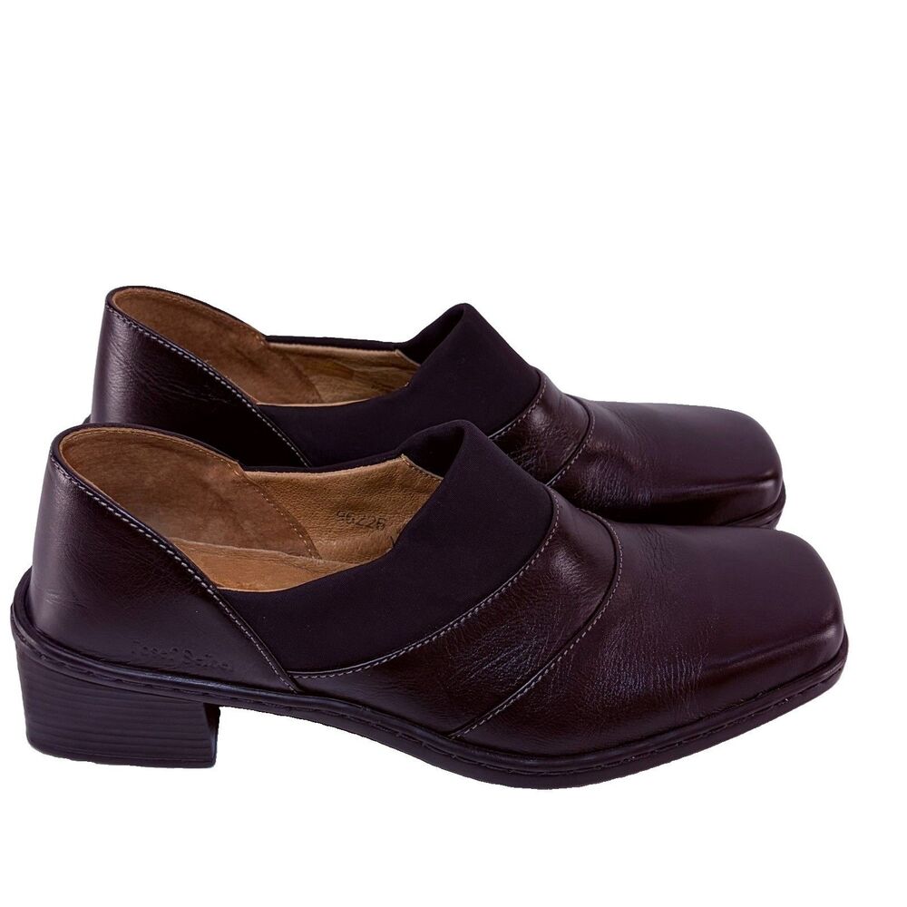 Josef Seibel Women’s Size 41 US 10.5 Black Leather Slip On Comfort Loafer Heels